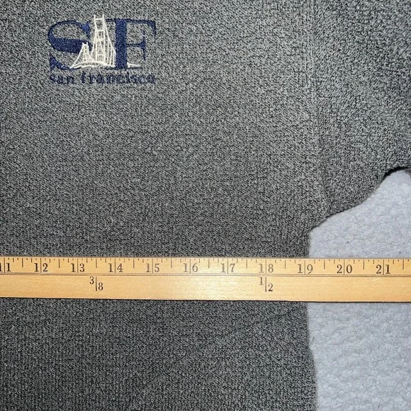 VTG San Francisco Fleece Jacket Men Sz S Gray Embroider Golden Gate Zip Made USA - Picture 8 of 9